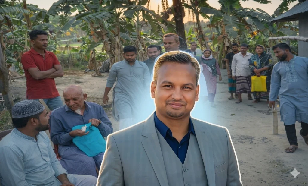 গ্রামে গ্রামে হেঁটে অসহায়দের মাঝে ঈদ বস্ত্র বিতরণ করলেন এড. ইউসুফ আলম মাসুদ